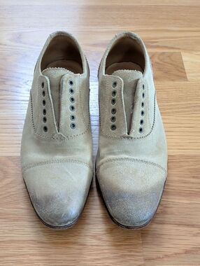 Men's Suede Derby Shoes in Light Tan